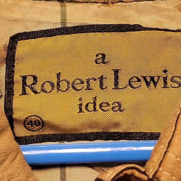 Vintage Robert Lewis Idea Heavy Leather Jacket Tan Distressed Men's Size 40 - Picture 2 of 16